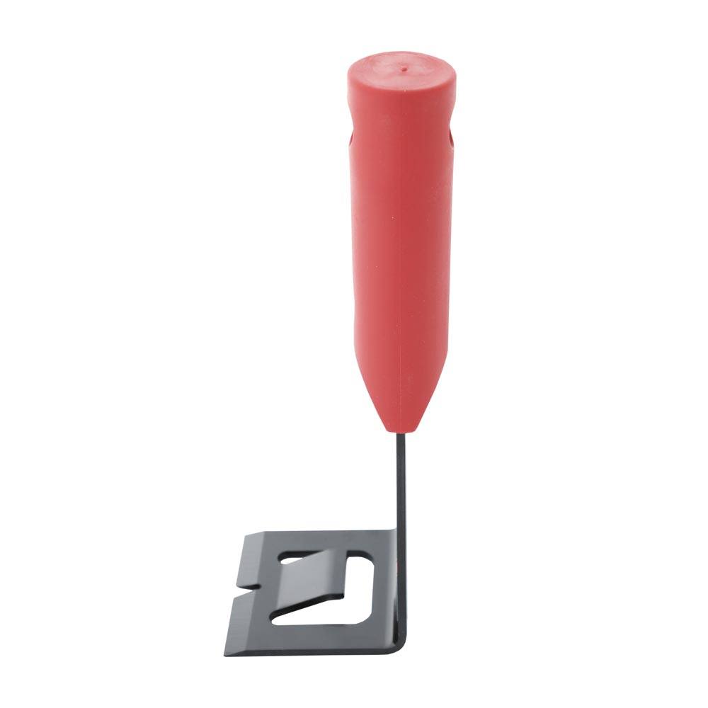 Compact mini trim puller with red ergonomic handle and sturdy metal blade for home improvement and tool use tasks
