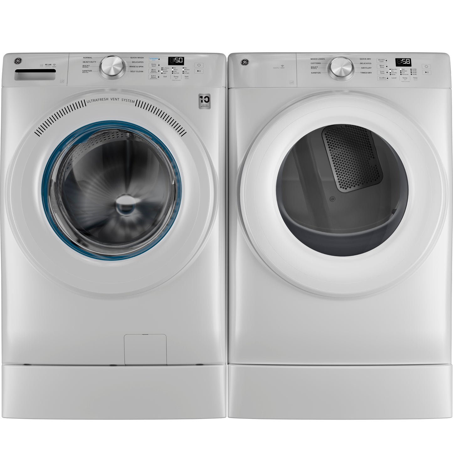 GE® ENERGY STAR® 4.6 cu. ft. Capacity Smart Front Load Washer with UltraFresh Vent System with OdorBlock™