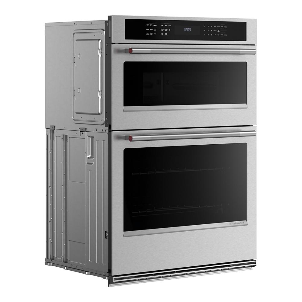 30-inch electric combo wall oven with stainless steel finish and digital controls in KitchenAid Appliances collection