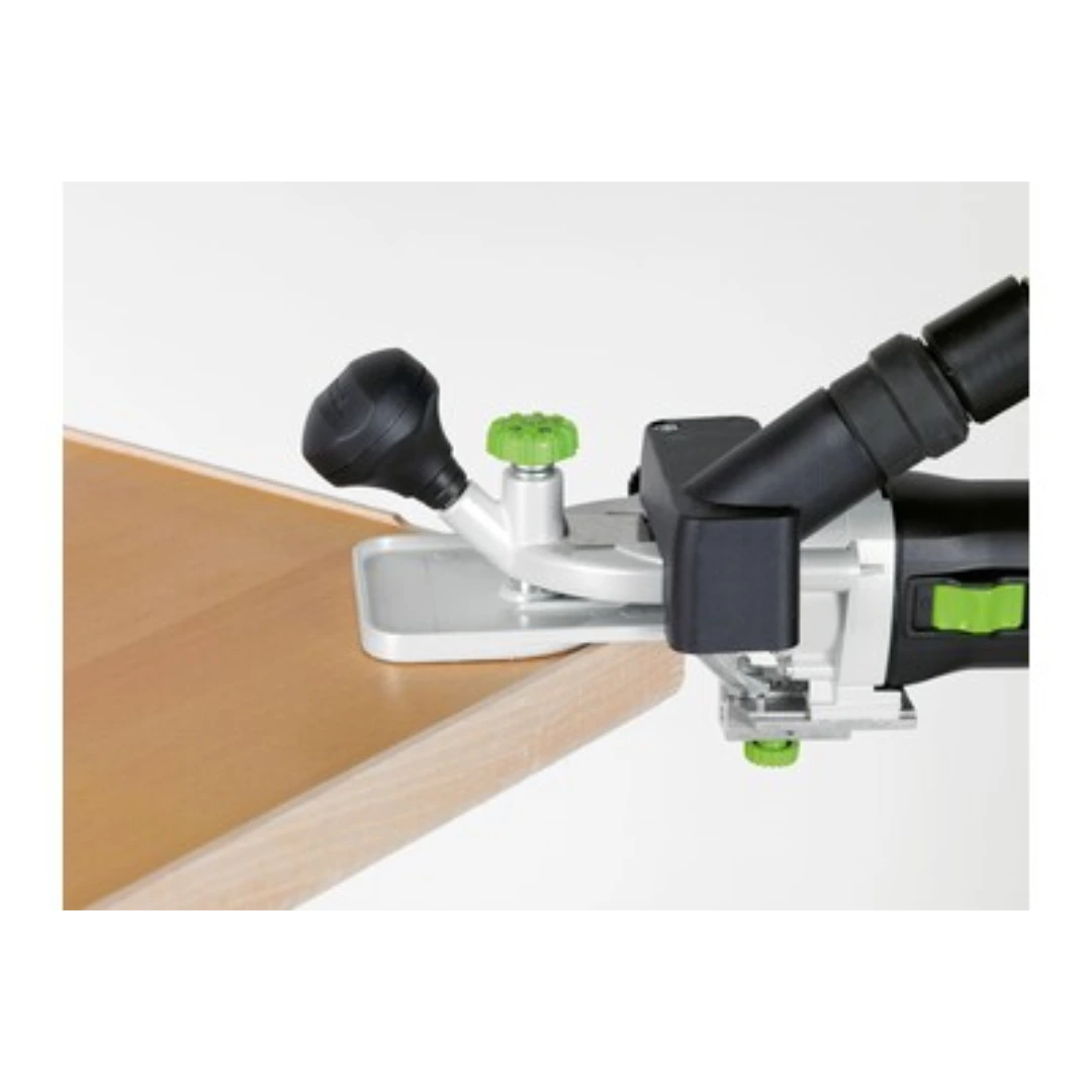 Festool woodworking tool with horizontal base accessory smoothing edge on wood in Woodworking Tool Accessories collection