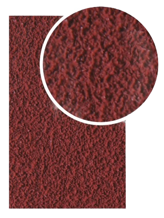 Red-textured abrasive surface with fine grit detail for precision sanding in tools and home improvement projects