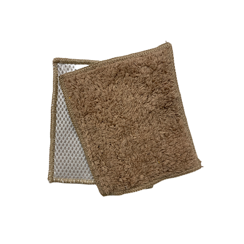 Two brown cotton chenille cleaning towels with textured and mesh sides for kitchen and household use under $50 collections