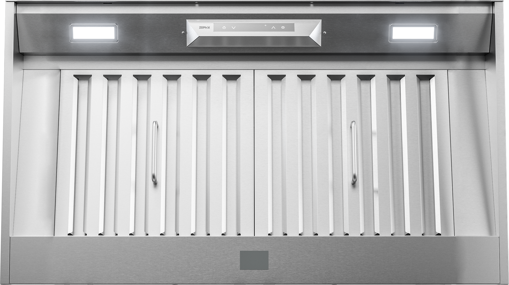 stainless steel insert range hood with LED lights and baffle filters for kitchen and home improvement use