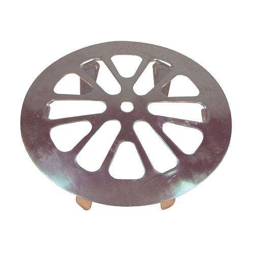 Chrome-plated 2-inch snap-in tub strainer with multiple openings for water drainage in home improvement projects