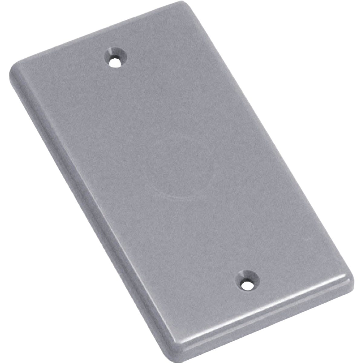 Grey PVC blank cover plate for electrical boxes in home improvement and electrical fittings collections