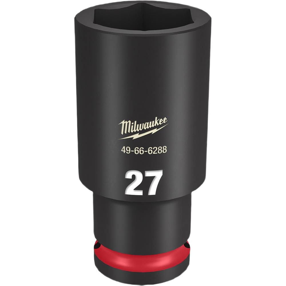 Durable black forged steel 27 mm deep impact socket with 6-point hex design for hand and woodworking tools