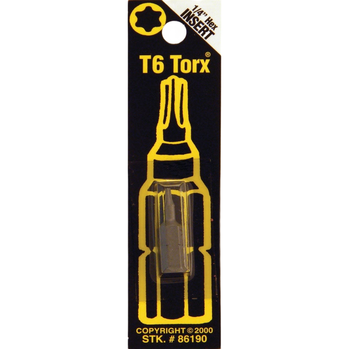 T6 tamper-proof Torx bit with 1/4-inch hex insert for tool accessories and power tool collections under $50