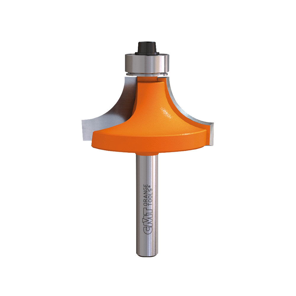 CMT Orange Tools 1-3/4” x 7/8” Roundover Bit With Bearing, 1/4" Shank