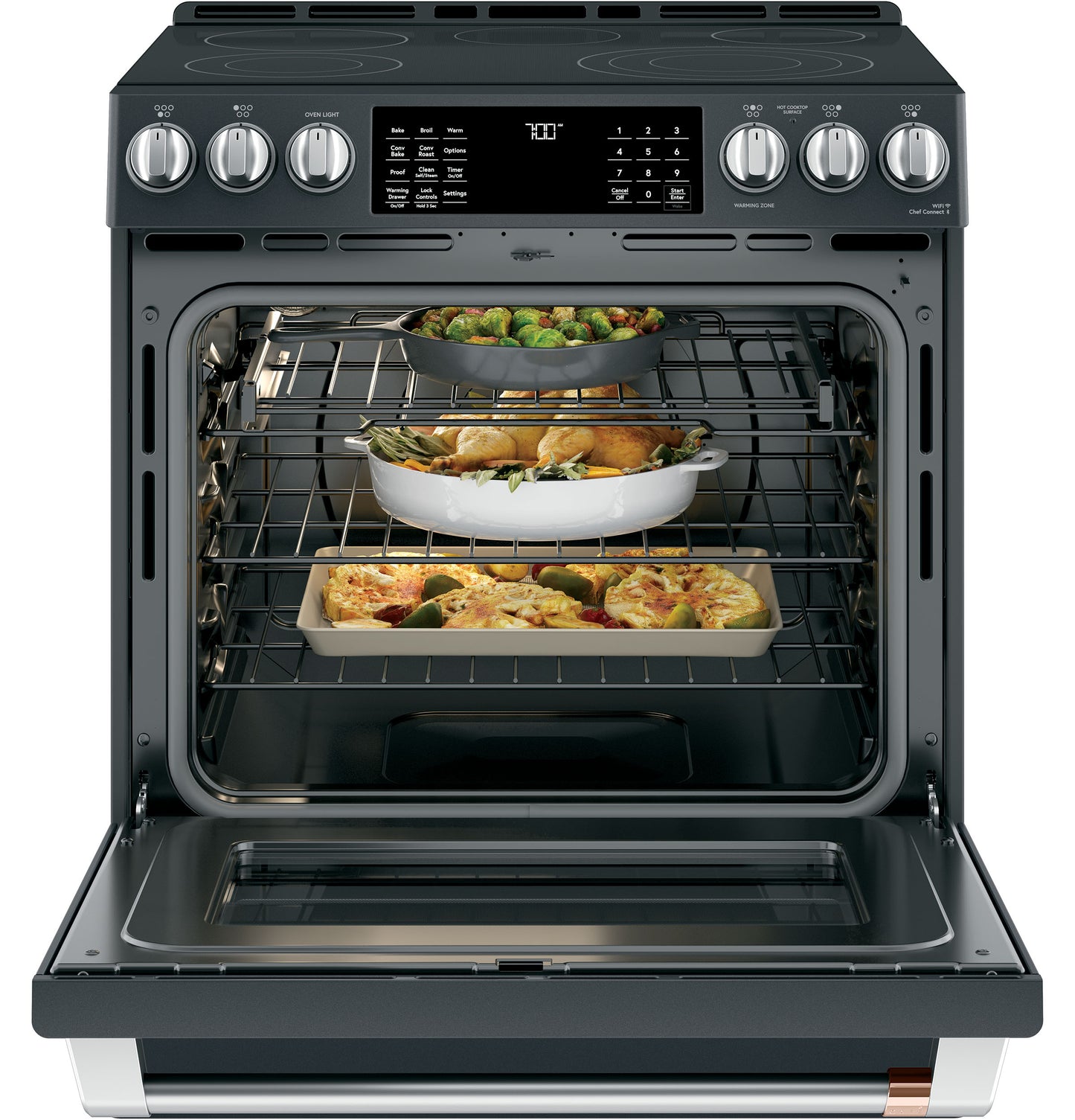 CAFÉ™ 30" Smart Slide-In, Front-Control, Radiant and Convection Range