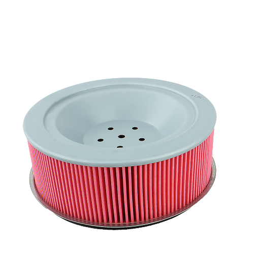 Red pleated secondary air filter element with gray top for John Deere parts and lubricants collections