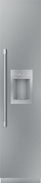 Panel-ready built-in freezer column with stainless steel dispenser and right-hinged door in Thermador appliances collection