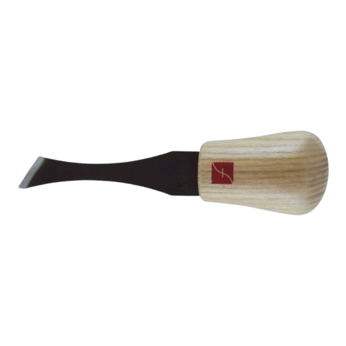 Palm carving skew tool with wooden handle and double bevel blade for detailed woodworking in carving & pyrography collection