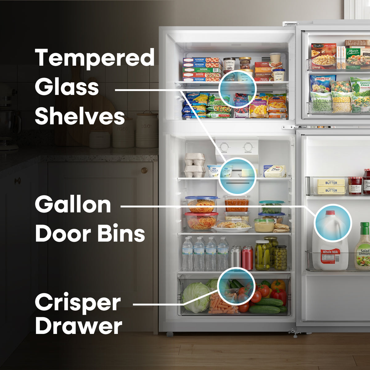 Element Electronics 14.2 cu. ft. Top Freezer Refrigerator - White, ENERGY STAR (ERT14CSCW)