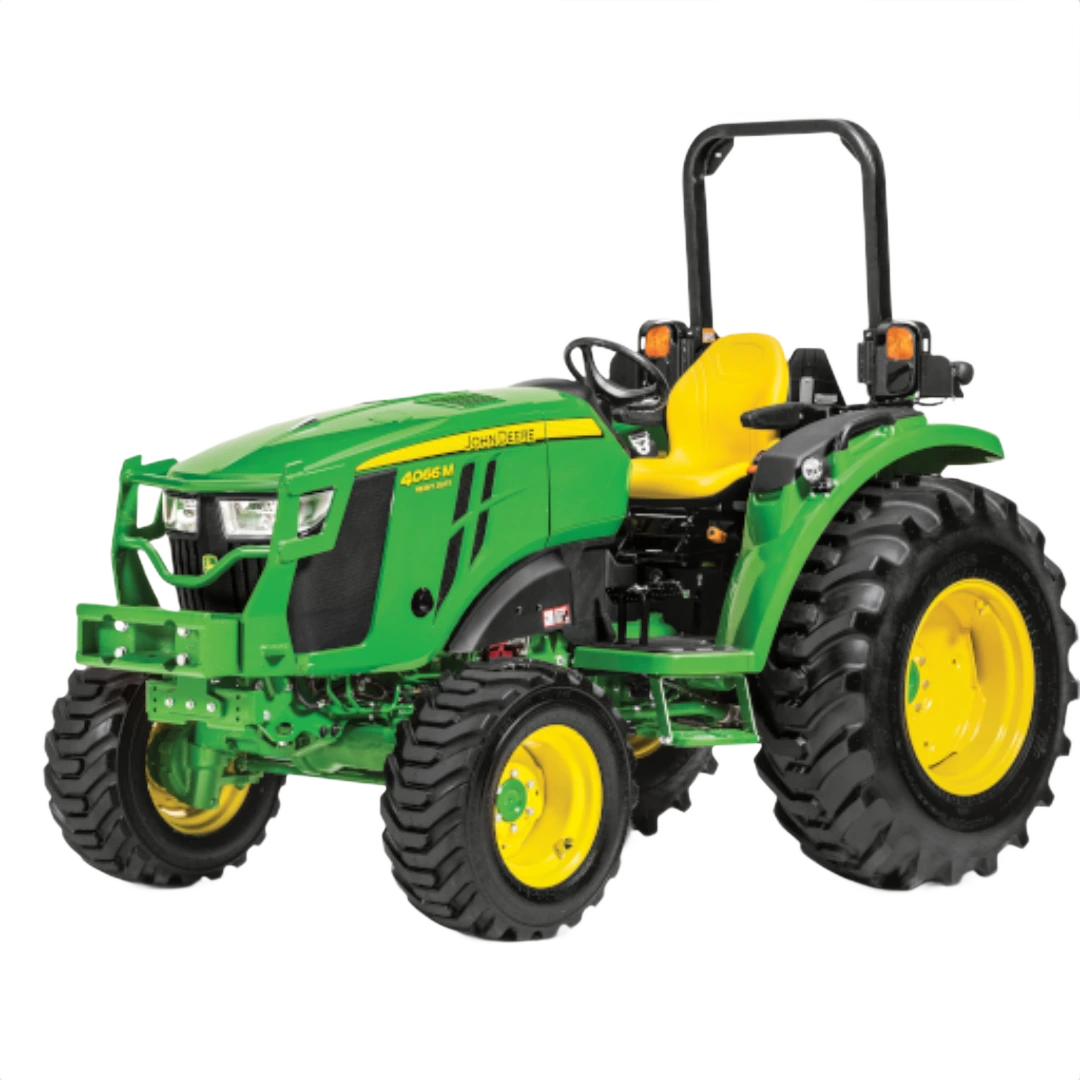 Green compact tractor with yellow wheels and seat designed for agricultural and home improvement tasks