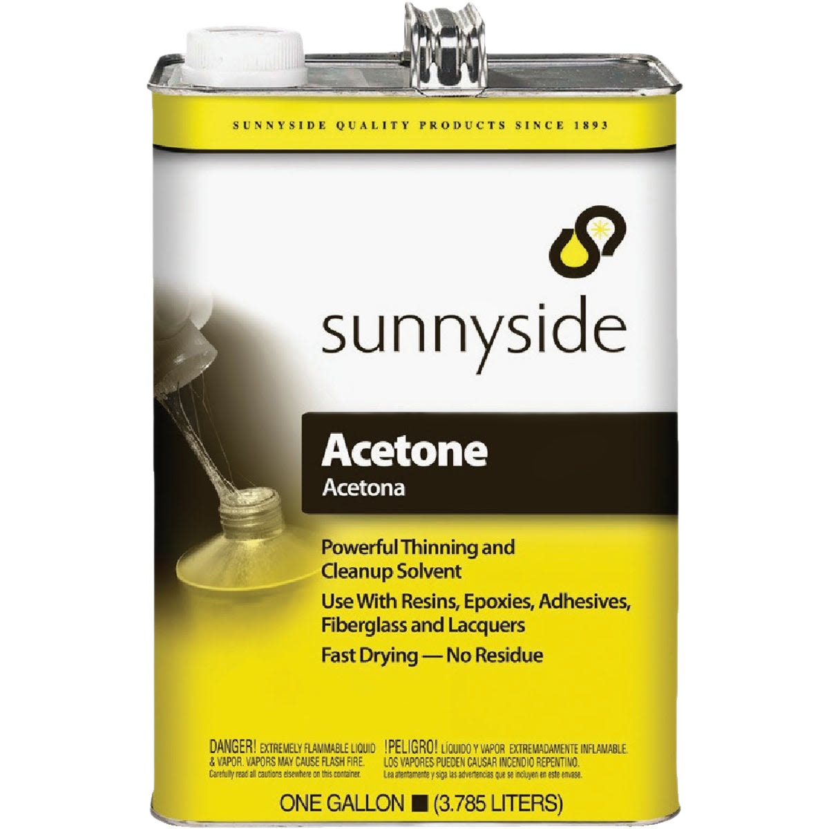 Sunnyside Acetone 1 Gallon – Fast Evaporating Solvent – Hartville
