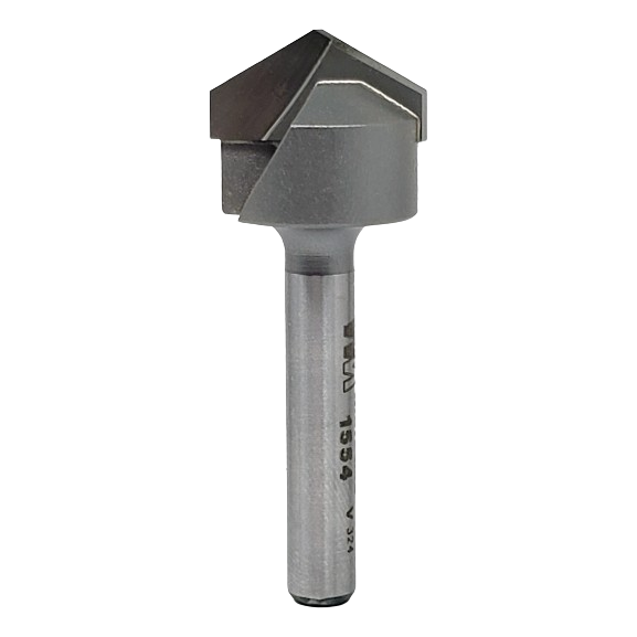 120 degree V-groove router bit with 1/4 inch shank for decorative woodworking in tool and power tool accessories collections