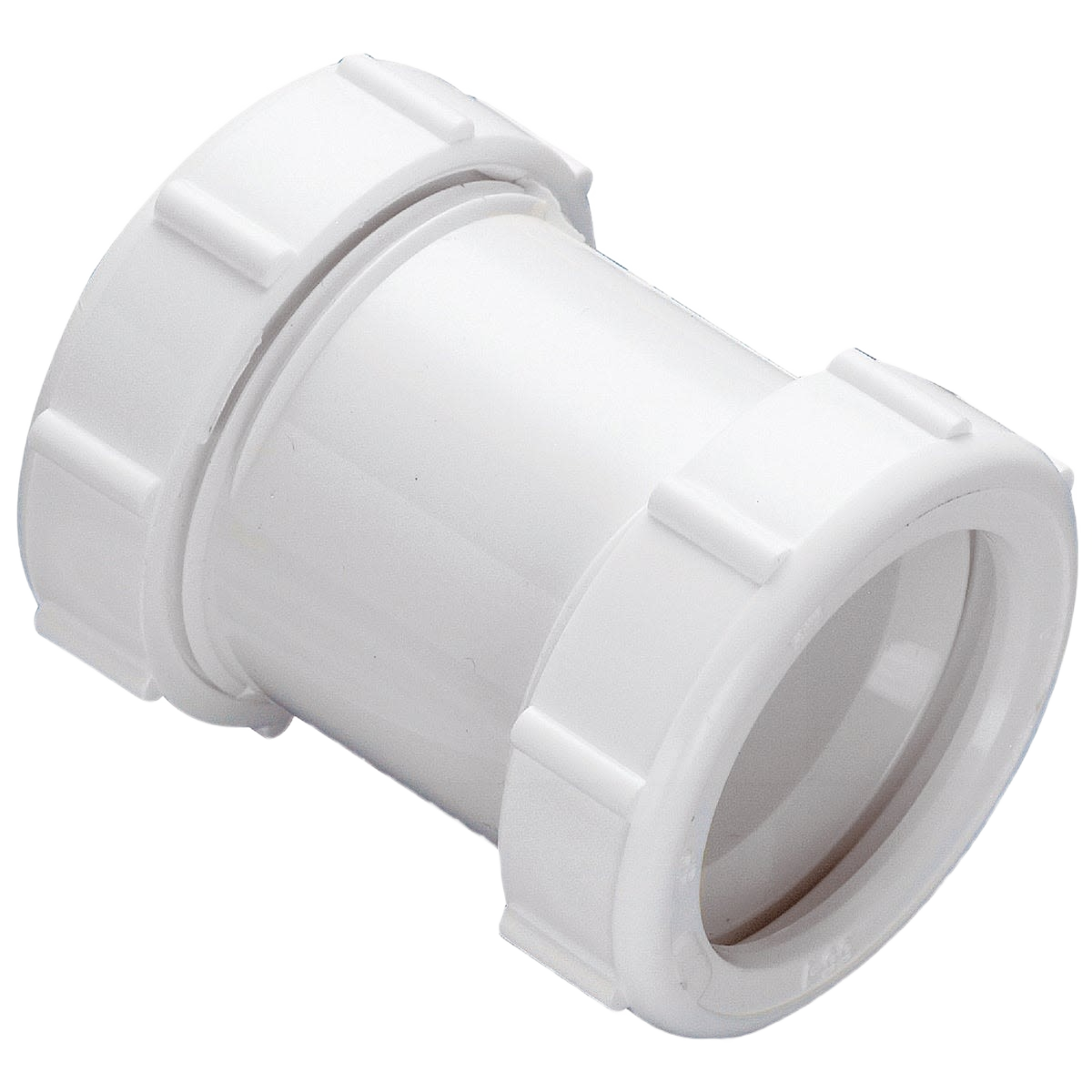 White plastic slip-joint extension coupling for plumbing in parts, repair, and home improvement collections