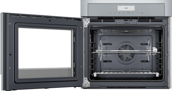 Stainless steel single wall oven with left side opening door and convection cooking modes in Kitchen & Kitchenware collection