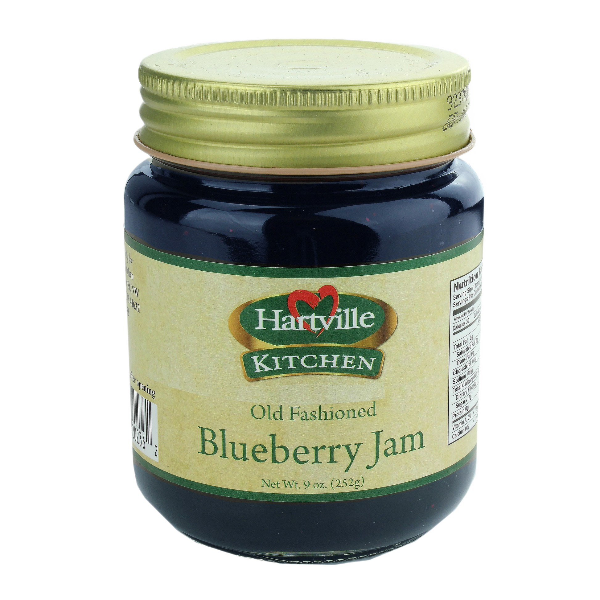 Hartville Kitchen Old Fashioned Blueberry Jam jar for jams and jellies in food and beverage collections under $25