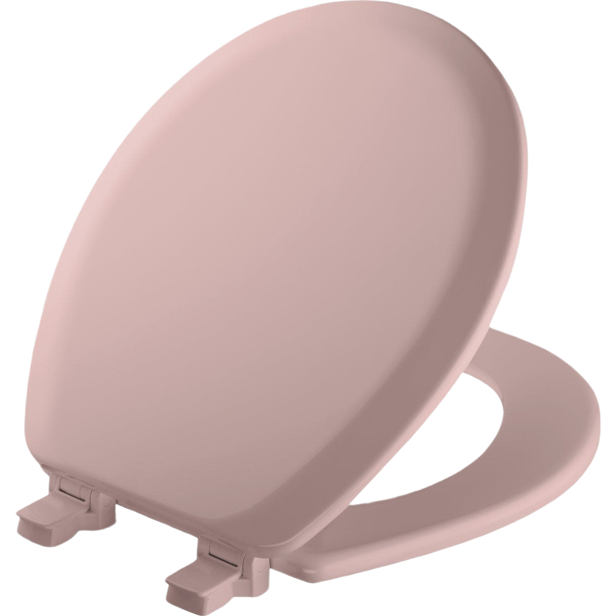 Round pink wood toilet seat with high gloss finish for bathroom and toilet seat collections under $50