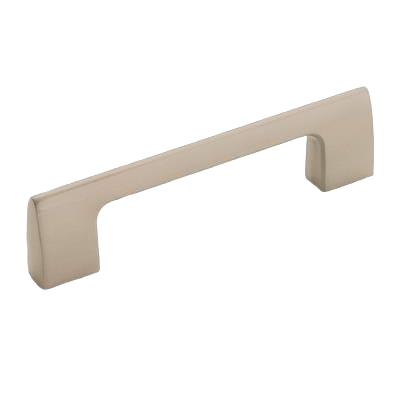 Satin nickel cabinet pull with sleek modern design, ideal for furniture hardware and home improvement projects under $50