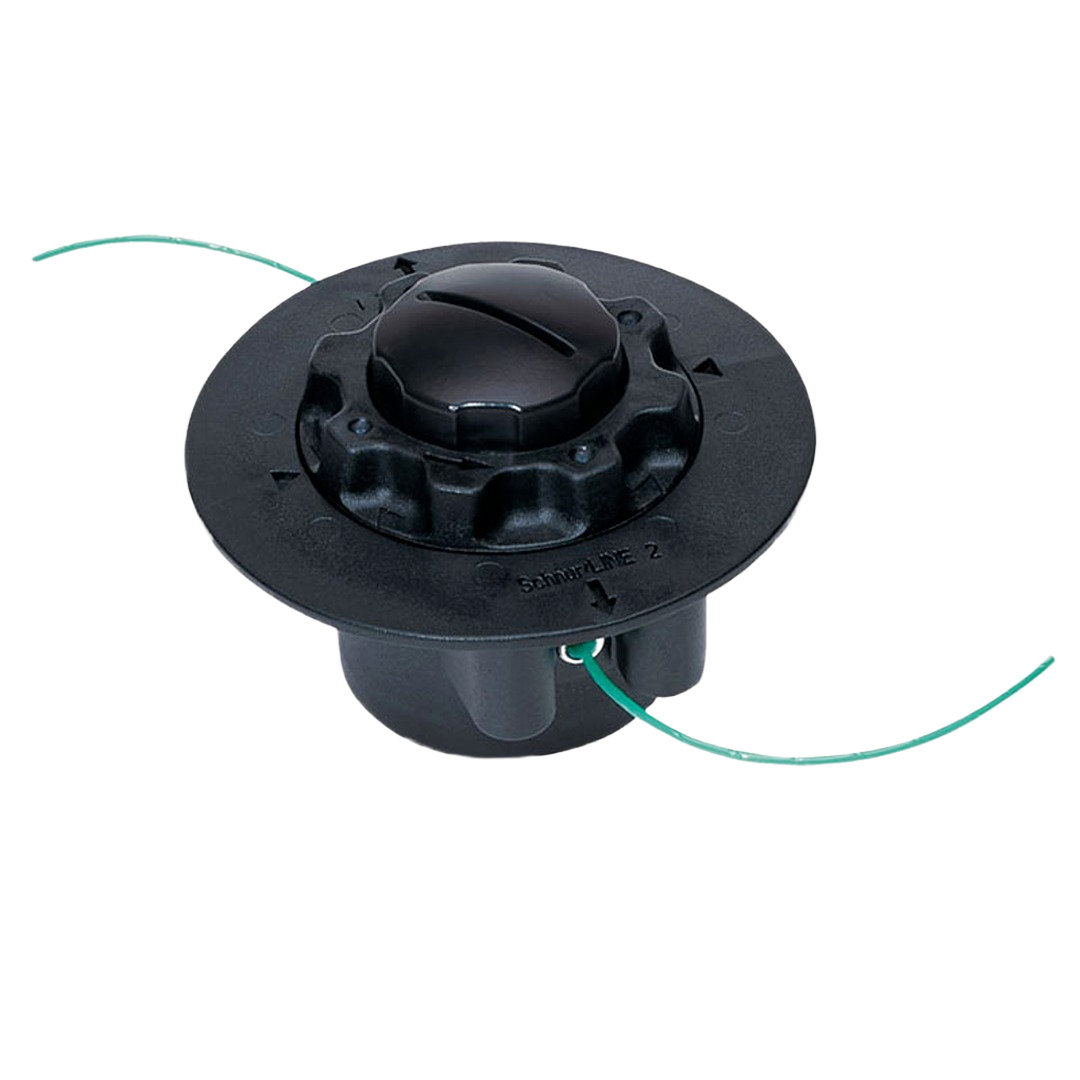 Black STIHL trimmer head with green line for easy loading in power tool accessories and home improvement collections under $50