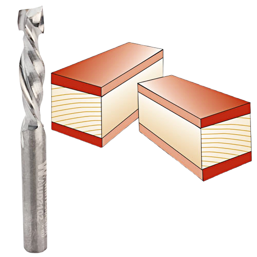 Whiteside up/down spiral router bit for clean cuts on double-sided laminated wood in tool accessories under $50