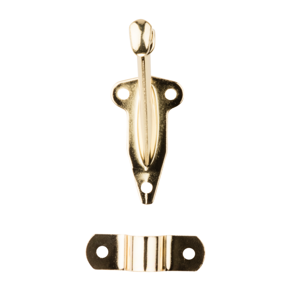 Bright brass zinc die-cast handrail bracket with cold-rolled steel support and fasteners for home improvement projects
