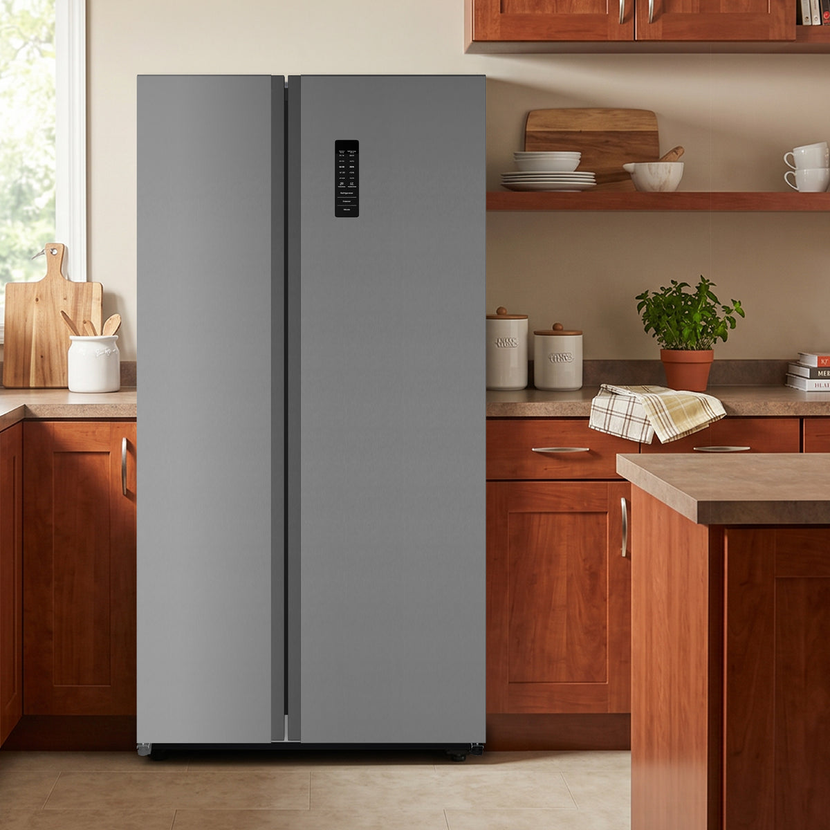Element Electronics 18.8 cu. ft. Side-by-Side Refrigerator - Stainless Steel (ERX19FDS)