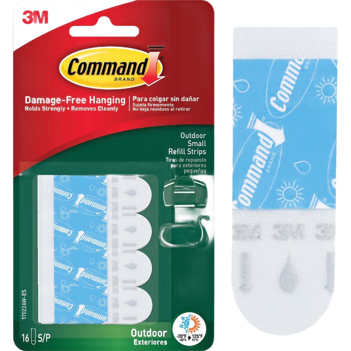 16-pack small foam adhesive strips and clear outdoor light clips for damage-free hanging in hardware and fasteners collections