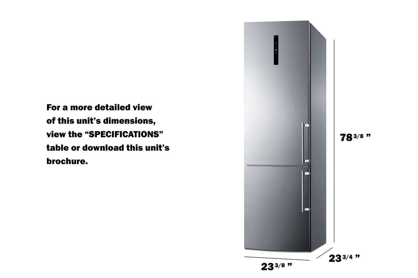 24" Wide Bottom Freezer Refrigerator With Icemaker
