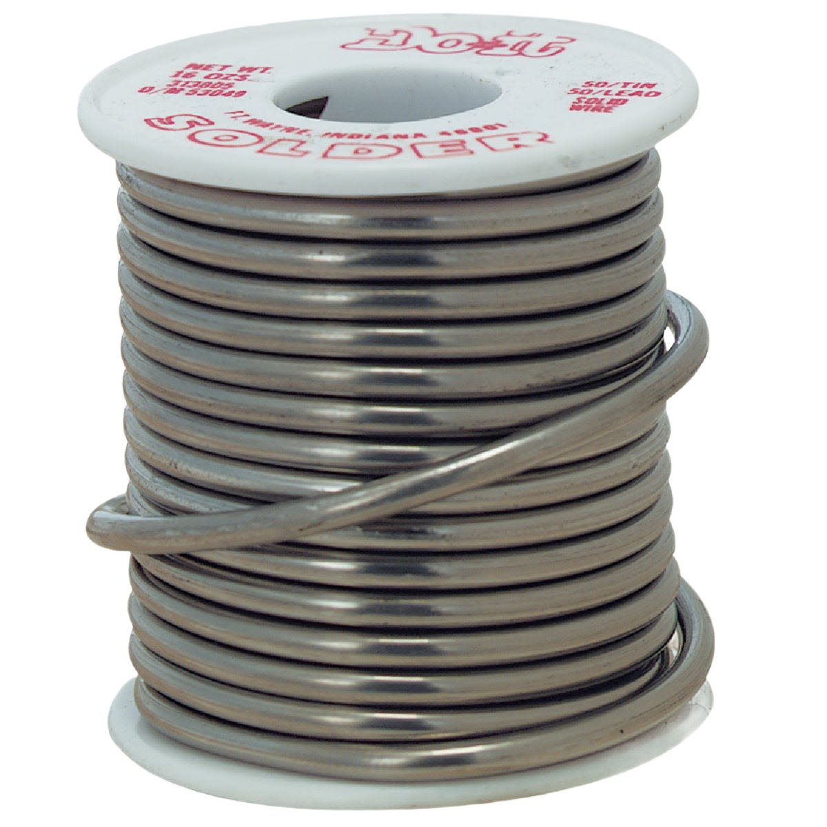 Coiled solder wire spool made of 50% tin and 50% lead for tools and home improvement projects