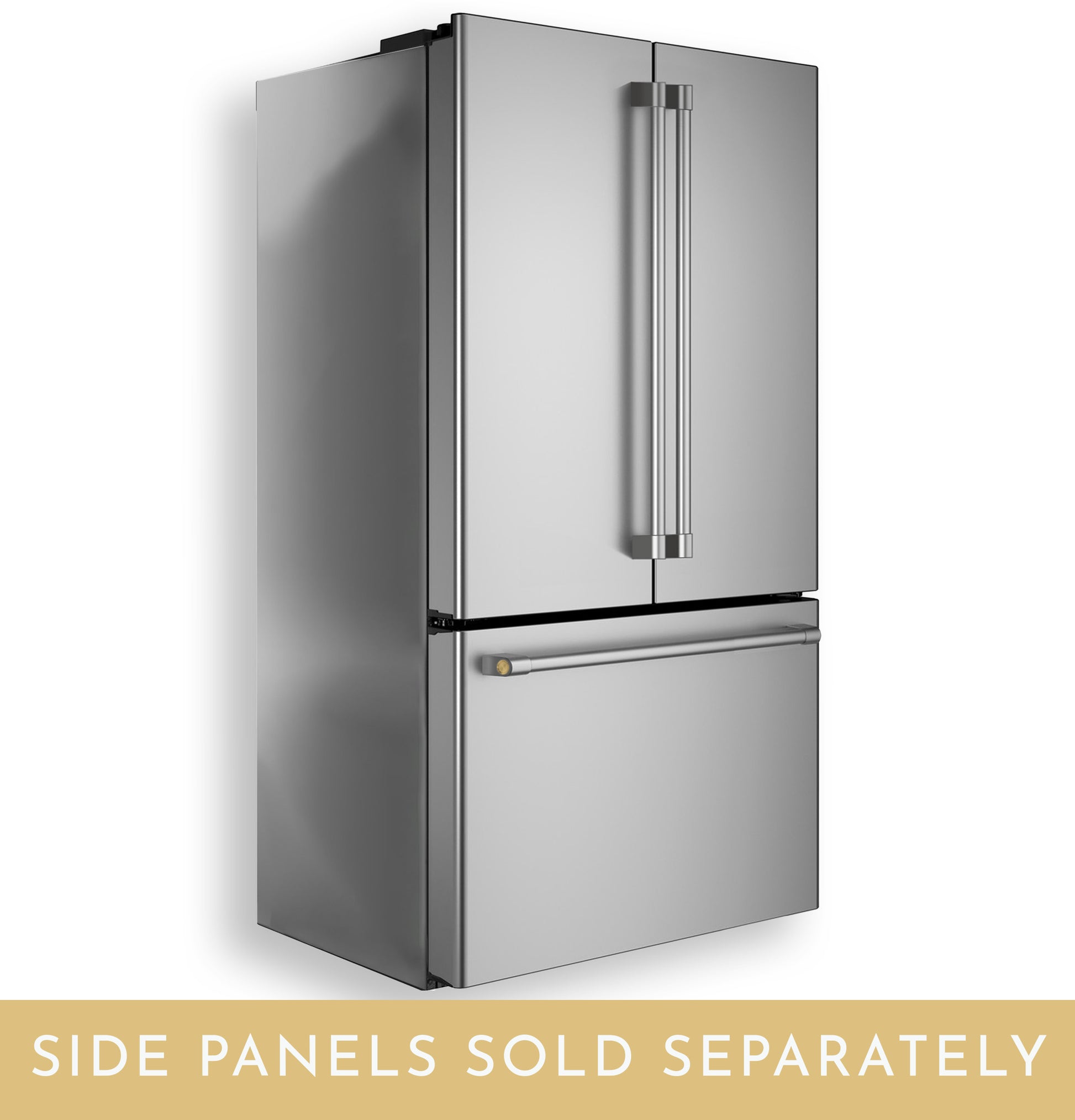Monogram sleek stainless steel counter-depth French-door refrigerator with bottom freezer in kitchen appliance collections