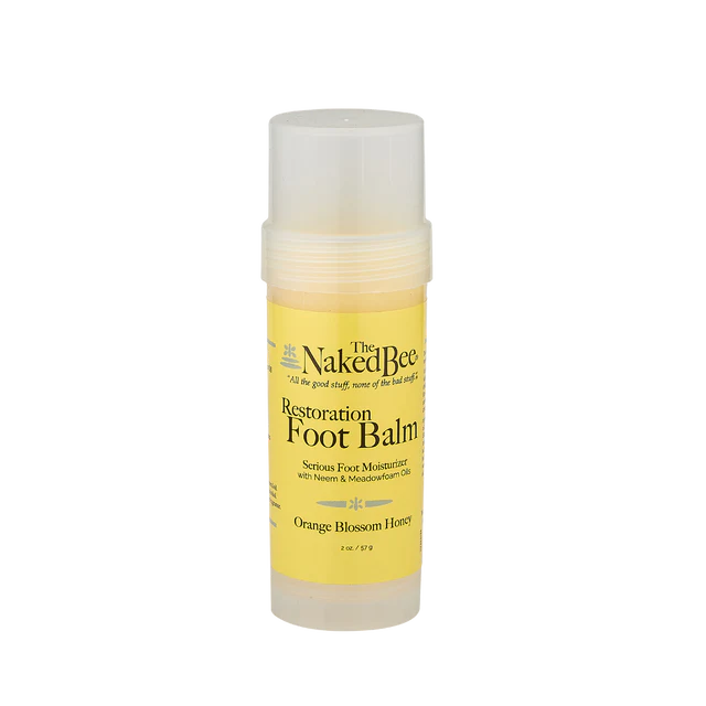Yellow tube of nourishing foot balm with honey and neem oil in Health & Beauty and Under $50 collections