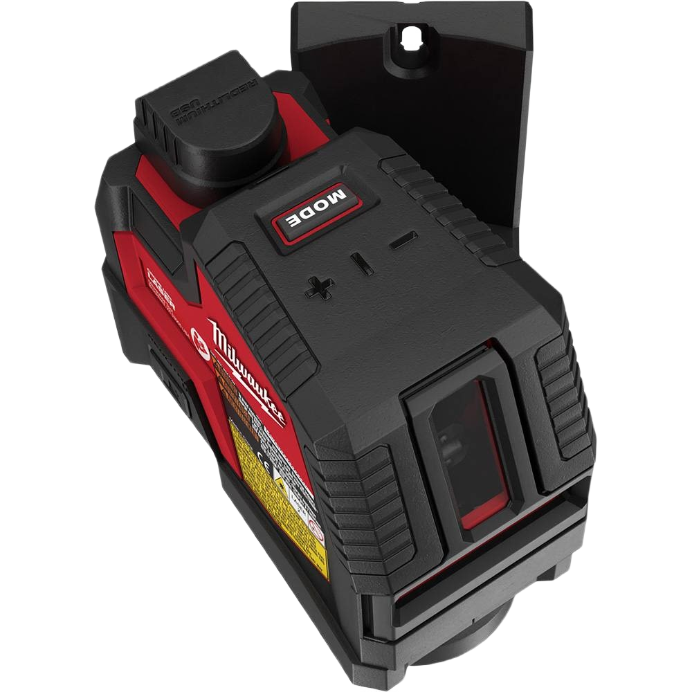 Compact red and black rechargeable laser level with mode button for accurate alignment in woodworking and measuring tools collections