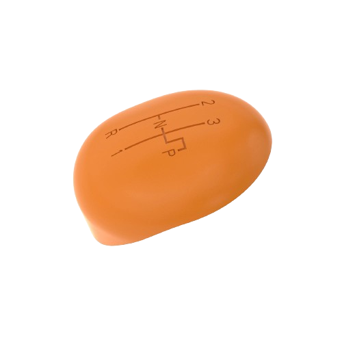 Orange shift knob insert with gear pattern for John Deere parts and lubricants in home improvement tools category
