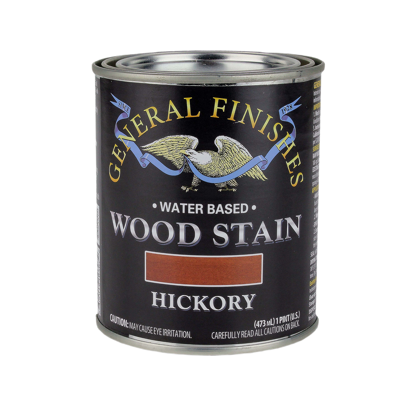 Quart can of General Finishes water based wood stain in Hickory for wood finishing and interior stain projects