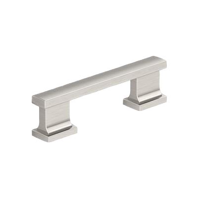 Satin nickel 3-inch cabinet pull with modern squared posts for furniture hardware and home improvement collections under $50