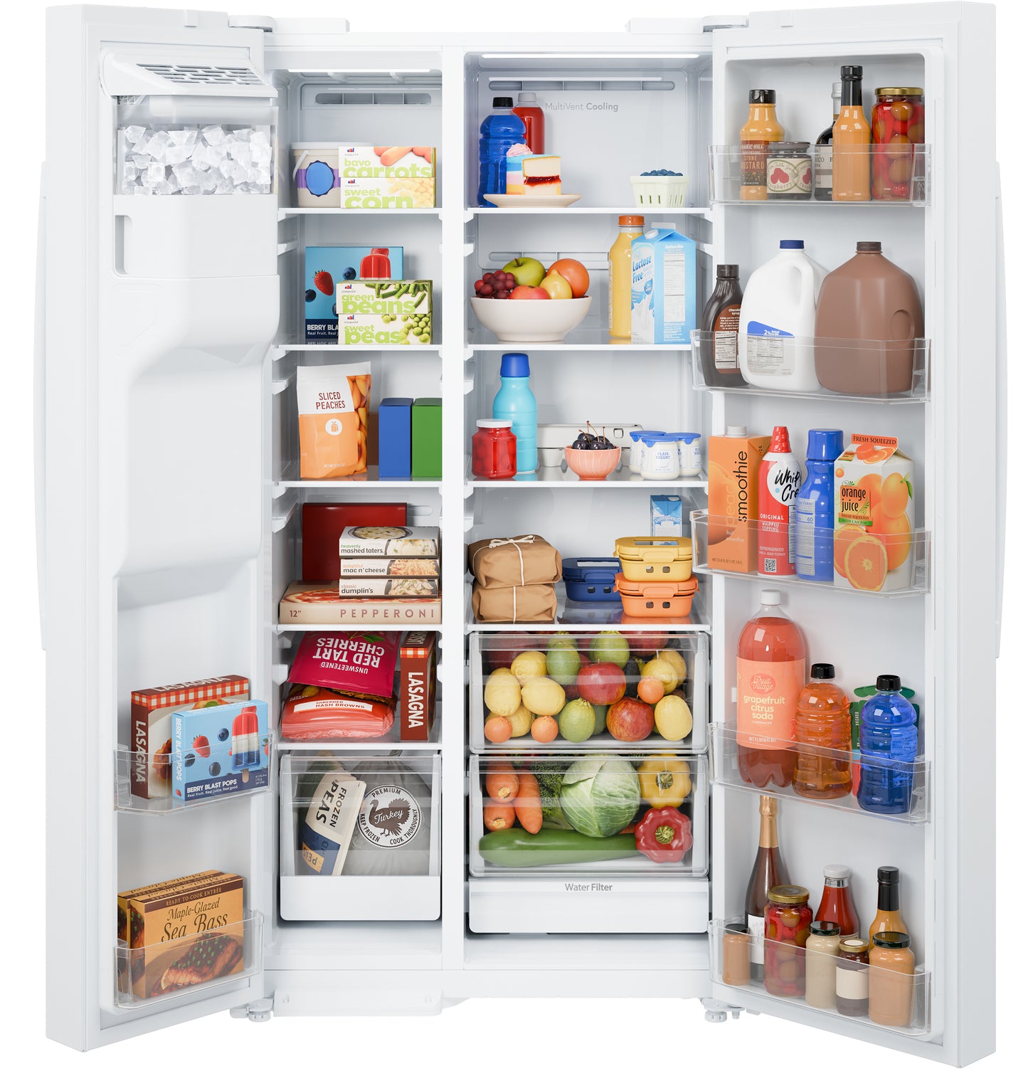 GE® 27.9 Cu. Ft. Side-By-Side Refrigerator with Extra Tall Dispenser and In-Door Icemaker