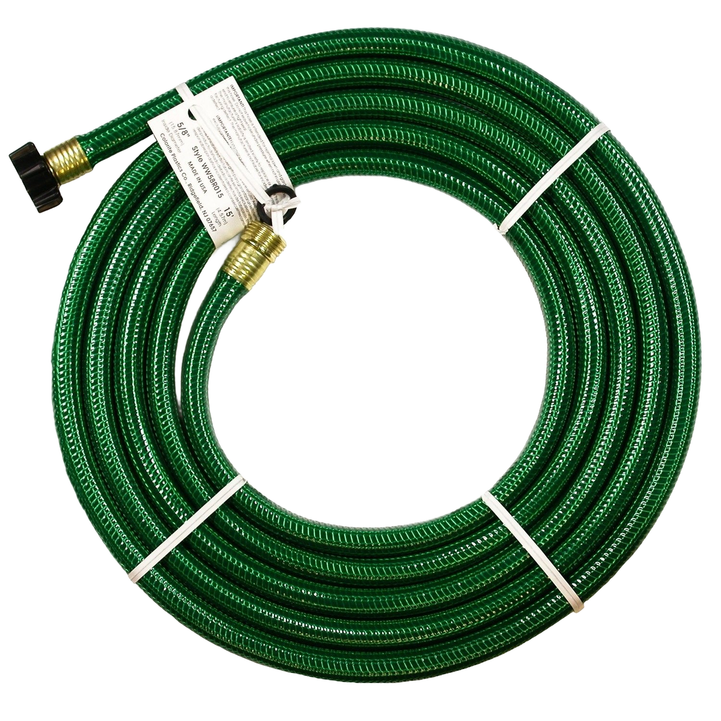 Coiled green garden leader hose with brass male and female couplings for watering and irrigation supplies under $50