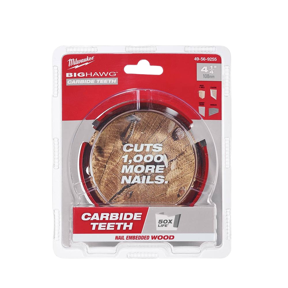 4-1/4" carbide teeth hole saw for wood and nails, durable cutting tool in woodworking and home improvement under $100
