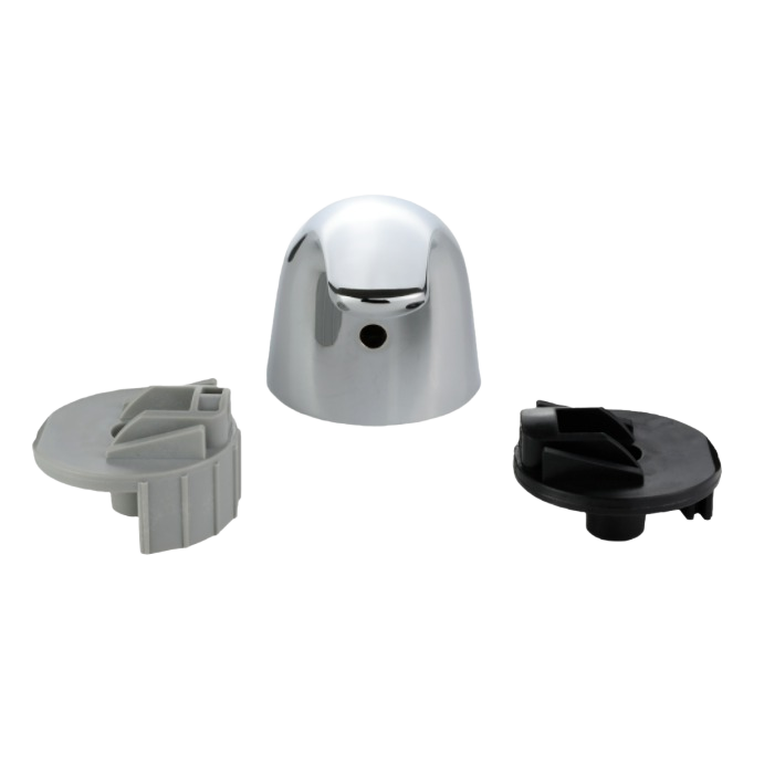Chrome single-handle tub and shower replacement parts compatible with Moen faucets for plumbing repair and home improvement projects