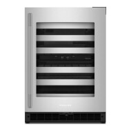 24-Inch Undercounter Wine Cellar with Right Door Swing and 46-Bottle Capacity with Full-Extension Metal-Front Racks in Stainless Steel