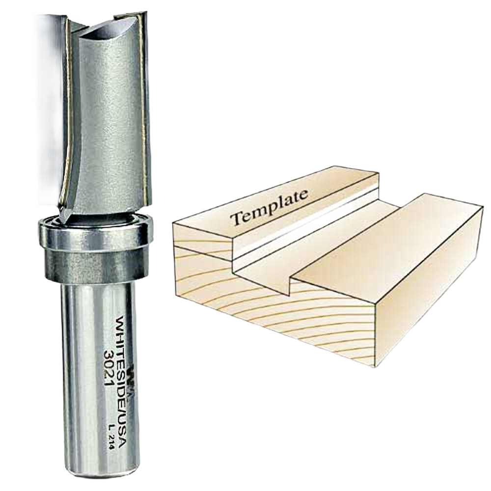 Whiteside template router bit with 1/2-inch shank for precision woodworking in tool accessories and drill bits collections