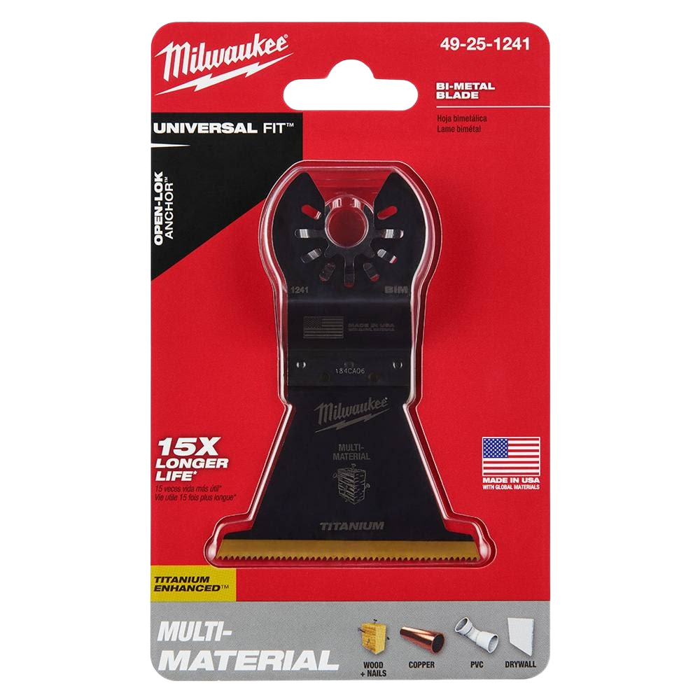 Black titanium-enhanced multi-material oscillating blade with bi-metal teeth for versatile home improvement tasks