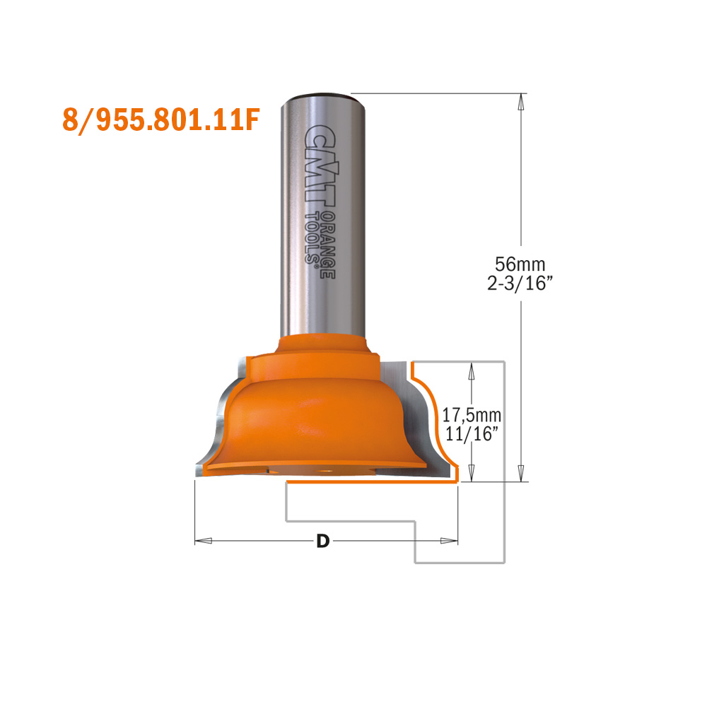 CMT Orange Tools 1-1/2” x 1-3/8” Window Sash, 1/2" Shank