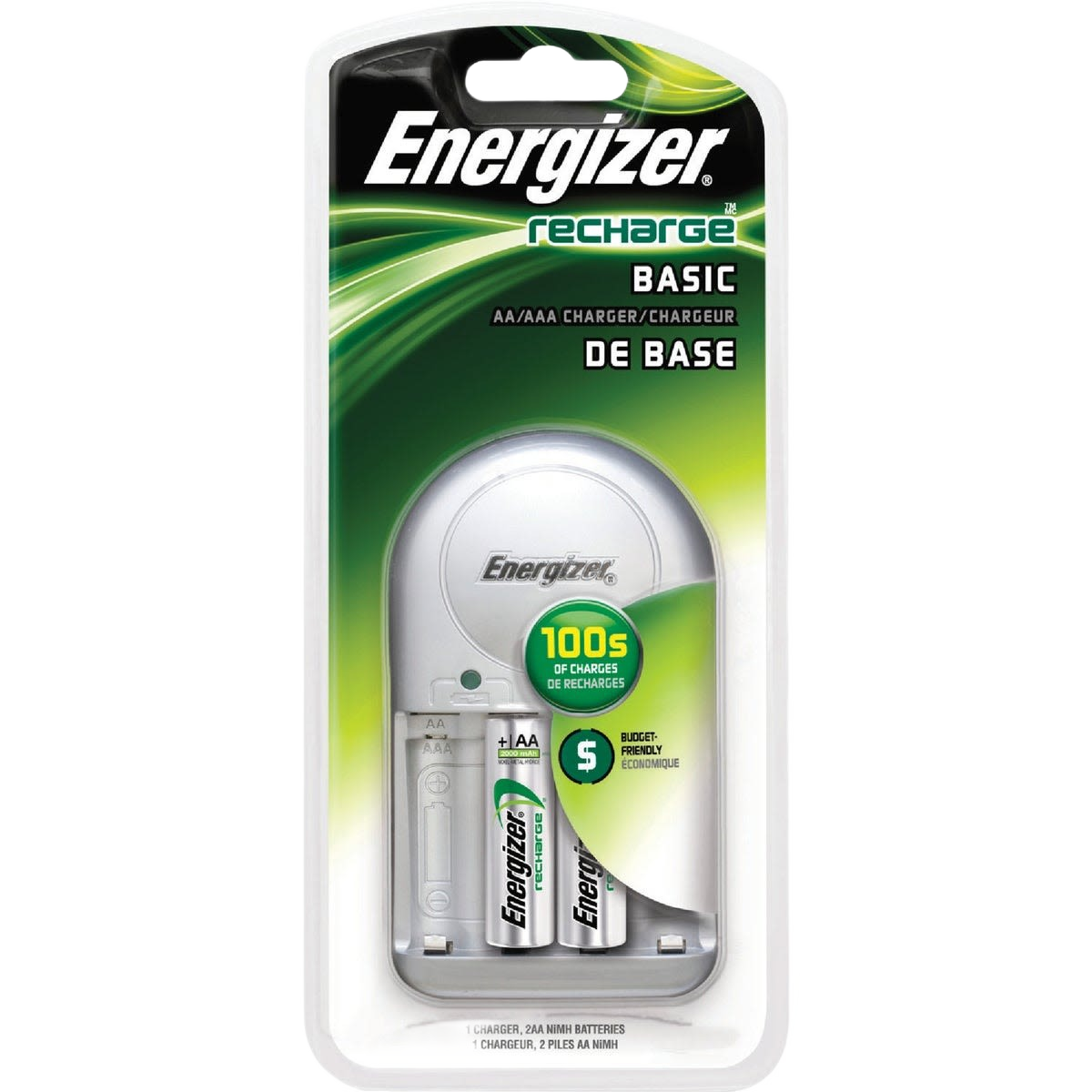 Compact Energizer battery charger for AA and AAA rechargeable batteries in household and electrical tool collections under $50