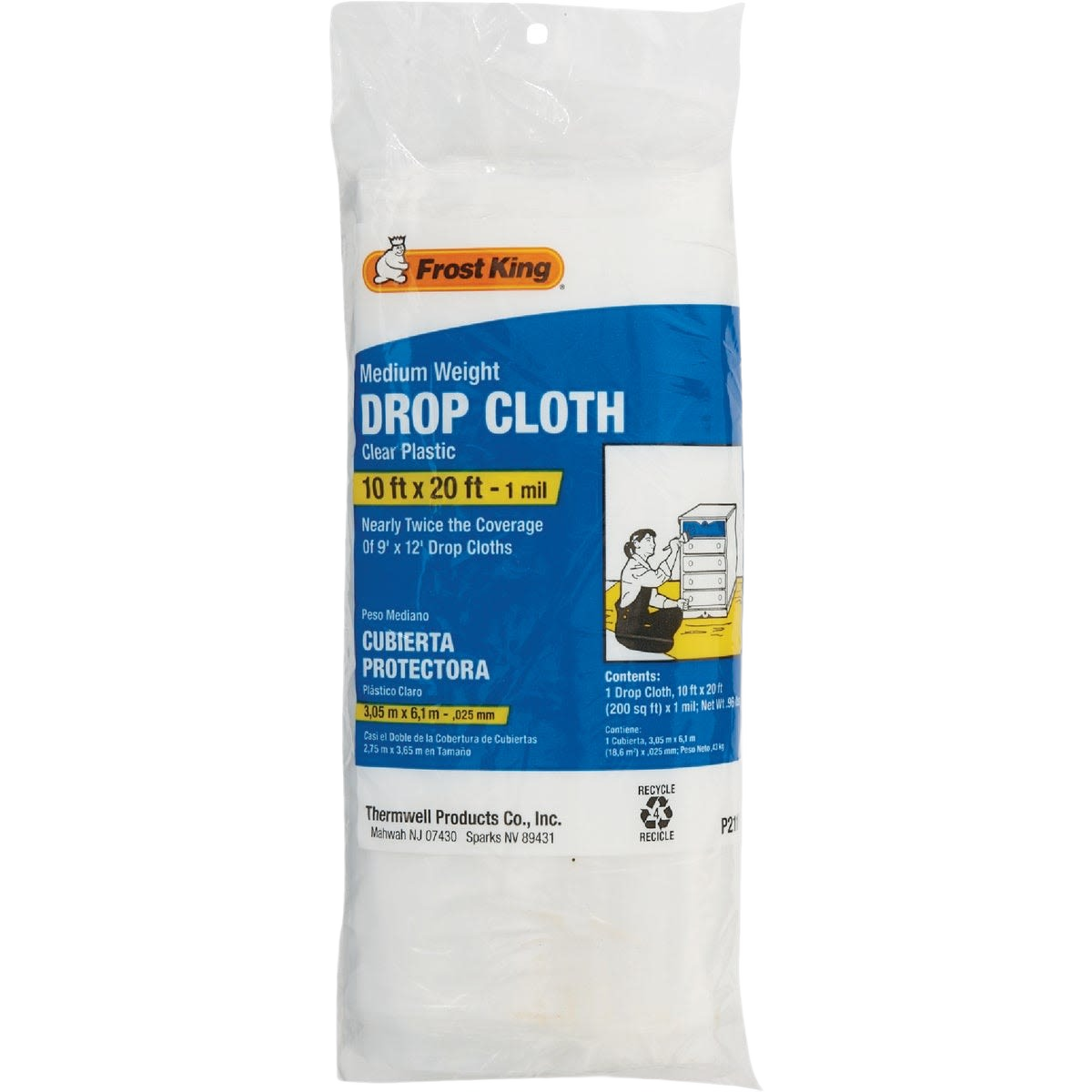 Clear medium-density drop cloth in plastic packaging for home improvement and paint supplies under $50 at Hartville Hardware