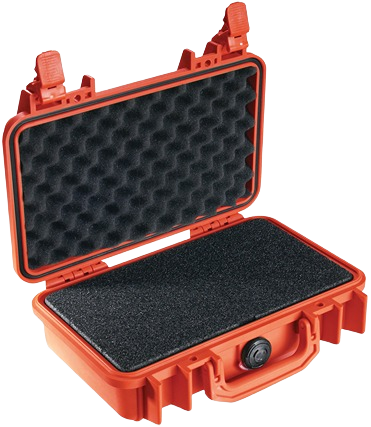 Orange hard protector case with foam interior for secure storage of tools and equipment in home improvement projects