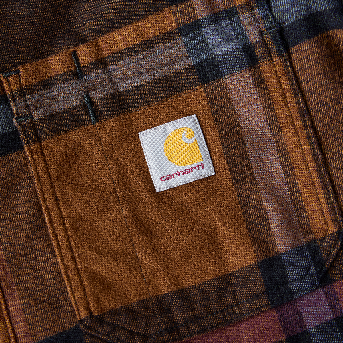 Carhartt Hamilton Relaxed Plaid Shirt Jac - Black, Tall XL